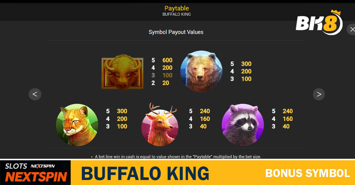 Buffalo King game bonus symbol